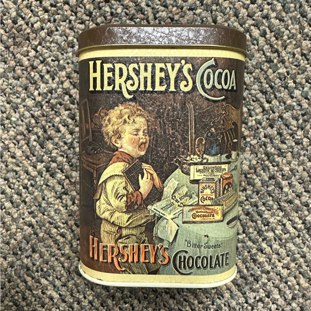 Vintage 1984 Hersheys Cocoa Chocolate Tin "Bitter Sweets" Made in England